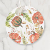 カボチャ秋フローラベビーシャワー感謝してい フェイバータグ (裏面)