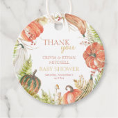 カボチャ秋フローラベビーシャワー感謝してい フェイバータグ (正面)