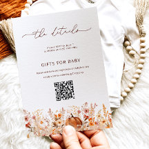 カボチャ秋フローラベビーシャワー詳細カード