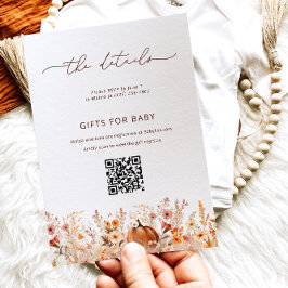 カボチャ秋フローラベビーシャワー詳細カード 招待状