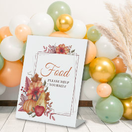 カボチャ秋フローラベビーシャワー食品 台座サイン