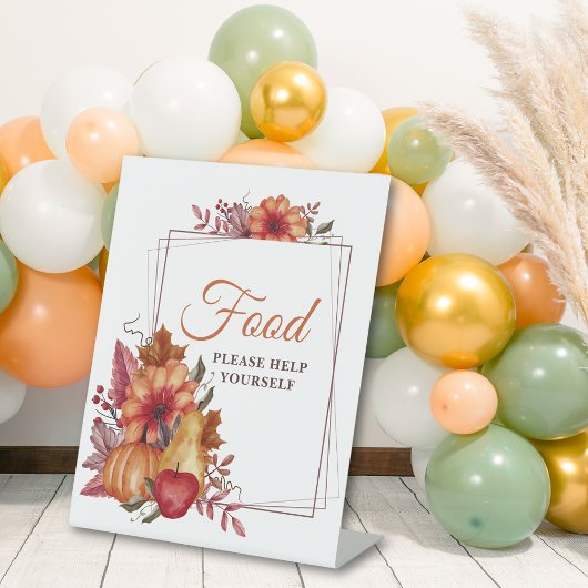 カボチャ秋フローラベビーシャワー食品 台座サイン