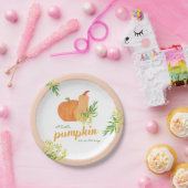カボチャ秋フローラ水の色ベビーシャワーデコール ペーパープレート (パーティー)