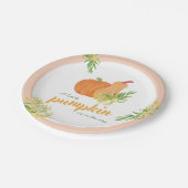 カボチャ秋フローラ水の色ベビーシャワーデコール ペーパープレート (アングル)