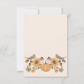 カボチャ秋フローラ秋ベビーシャワー サンキューカード (裏面)