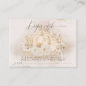 カボチャ秋フローラ&パンパスベビーシャワーオムツ エンクロージャーカード (正面)