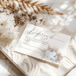 カボチャ秋フローラ&パンパスベビーシャワーオムツ エンクロージャーカード