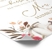 カボチャ秋ブライダルシャワーどのように多くのキスサイン ポスター (角)