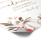 カボチャ秋ブライダルシャワーアドバイスカードサイン ポスター (角)