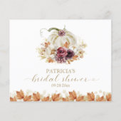 カボチャ秋ブライダルシャワーアドバイスカード (裏面)