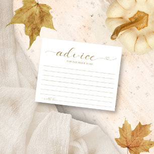 カボチャ秋ブライダルシャワーアドバイスカード