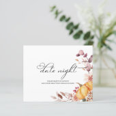 カボチャ秋ブライダルシャワーデイトナイトカード (スタンド正面)