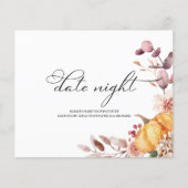 カボチャ秋ブライダルシャワーデイトナイトカード (正面)
