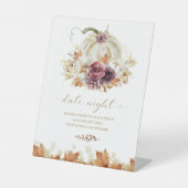 カボチャ秋ブライダルシャワーデイトナイトジャールサイン 台座サイン (正面)