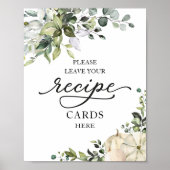 カボチャ秋ブライダルシャワーレシピカードサイン ポスター (正面)