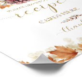 カボチャ秋ブライダルシャワーレシピカードサイン ポスター (角)