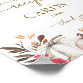 カボチャ秋ブライダルシャワーレシピカードサイン ポスター (角)