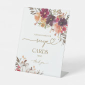 カボチャ秋ブライダルシャワーレシピカードサイン 台座サイン (正面)