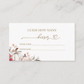 カボチャ秋ブライダルシャワー何枚キスカード エンクロージャーカード (正面)