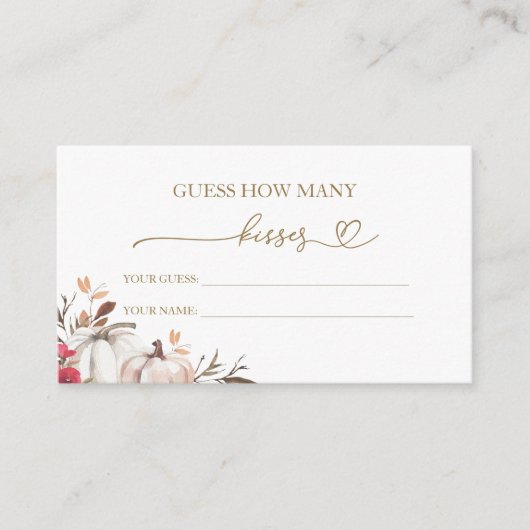 カボチャ秋ブライダルシャワー何枚キスカード エンクロージャーカード (正面)