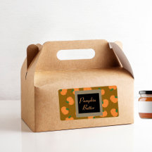 カボチャ秋プリントニュートラル色ラベル