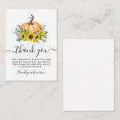 カボチャ秋ベビーシャワーありがとうノートカード ノートカード (正面/裏面)