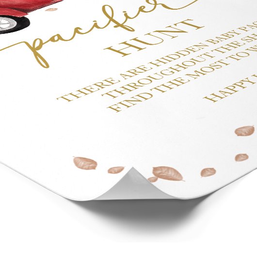 カボチャ秋ベビーシャワーおしゃぶり狩り標識 ポスター (角)