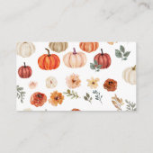 カボチャ秋ベビーシャワーおむつラッフル エンクロージャーカード (裏面)