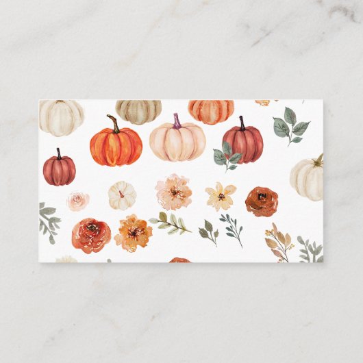 カボチャ秋ベビーシャワーおむつラッフル エンクロージャーカード (裏面)