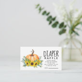 カボチャ秋ベビーシャワーおむつラッフル エンクロージャーカード (スタンド正面)