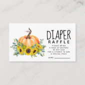 カボチャ秋ベビーシャワーおむつラッフル エンクロージャーカード (正面)