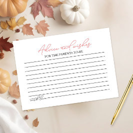 カボチャ秋ベビーシャワーアドバイス エンクロージャーカード