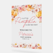 カボチャ秋ベビーシャワーウェルカムサイン アクリルサイン (傾斜)