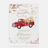 カボチャ秋ベビーシャワーウェルカムサイン アクリルサイン (正面)