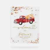 カボチャ秋ベビーシャワーウェルカムサイン アクリルサイン (正面)