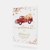 カボチャ秋ベビーシャワーウェルカムサイン アクリルサイン (傾斜)