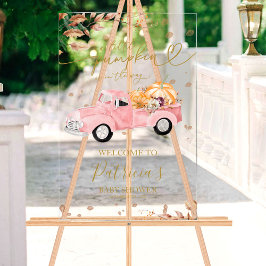 カボチャ秋ベビーシャワーウェルカムサイン アクリルサイン