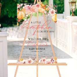 カボチャ秋ベビーシャワーウェルカムサイン アクリルサイン