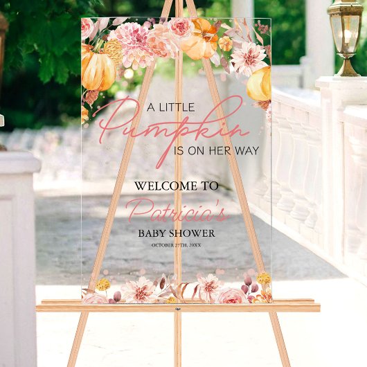 カボチャ秋ベビーシャワーウェルカムサイン アクリルサイン