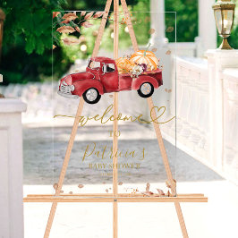 カボチャ秋ベビーシャワーウェルカムサイン アクリルサイン