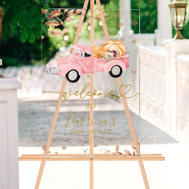 カボチャ秋ベビーシャワーウェルカムサイン アクリルサイン