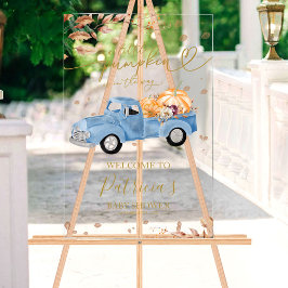 カボチャ秋ベビーシャワーウェルカムサイン アクリルサイン