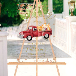 カボチャ秋ベビーシャワーウェルカムサイン アクリルサイン