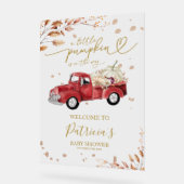 カボチャ秋ベビーシャワーウェルカムサイン アクリルサイン (傾斜)