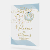 カボチャ秋ベビーシャワーウェルカムサイン アクリルサイン (傾斜)