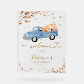 カボチャ秋ベビーシャワーウェルカムサイン アクリルサイン (正面)