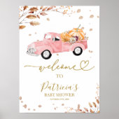 カボチャ秋ベビーシャワーウェルカムサイン ポスター (正面)