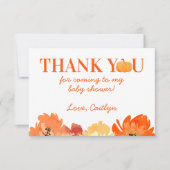 カボチャ秋ベビーシャワーサンキューカード サンキューカード (正面)