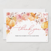 カボチャ秋ベビーシャワーサンキューカード 招待状 (正面)