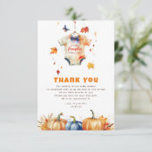 カボチャ秋ベビーシャワーサンキュー サンキューカード (スタンド正面)